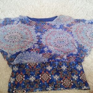 Coco Bianco Vibrant Blue Floral Blouse